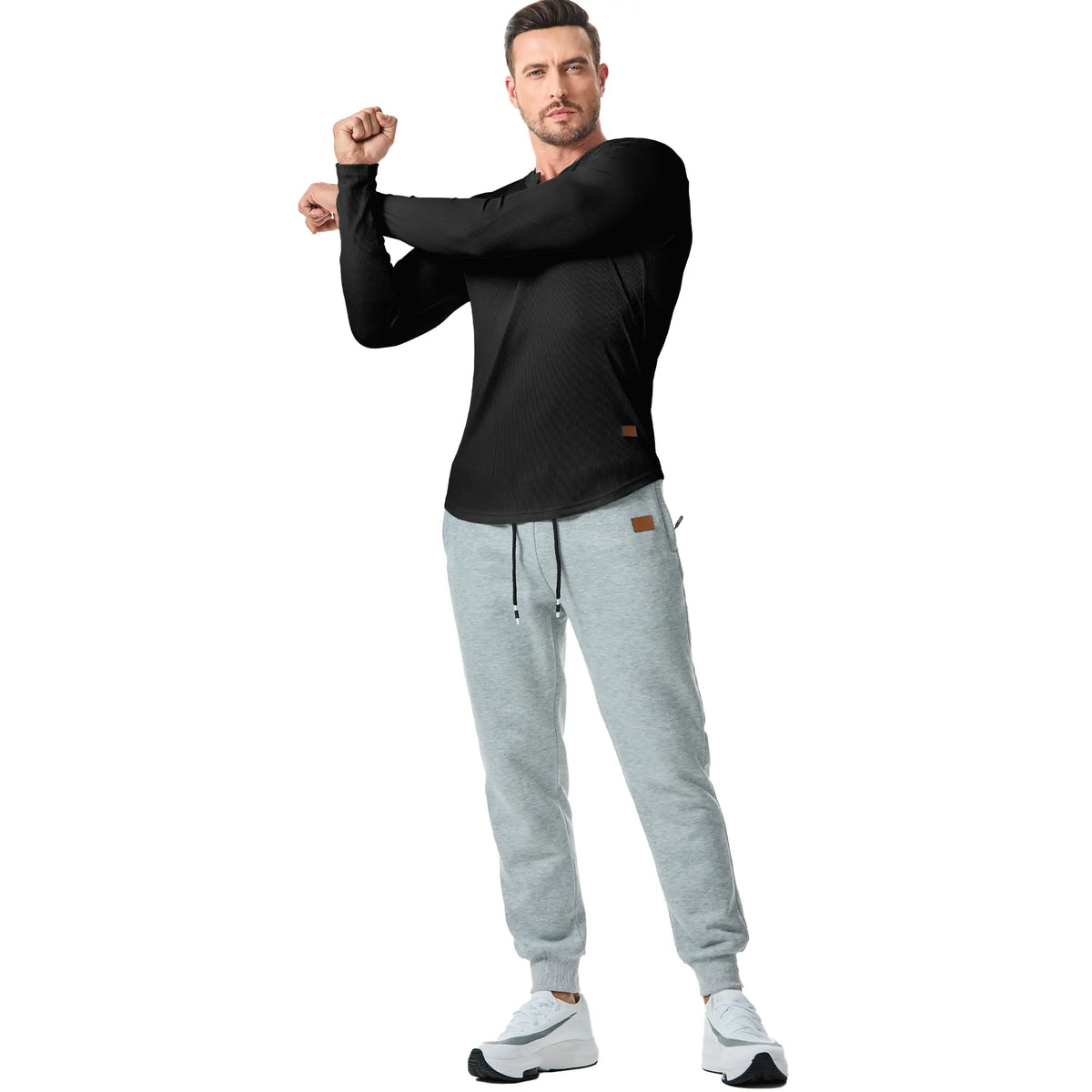 Men's Slim-Fit Long-Sleeve V-Neck T-Shirt
