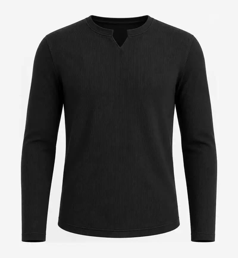 Men's Slim-Fit Long-Sleeve V-Neck T-Shirt