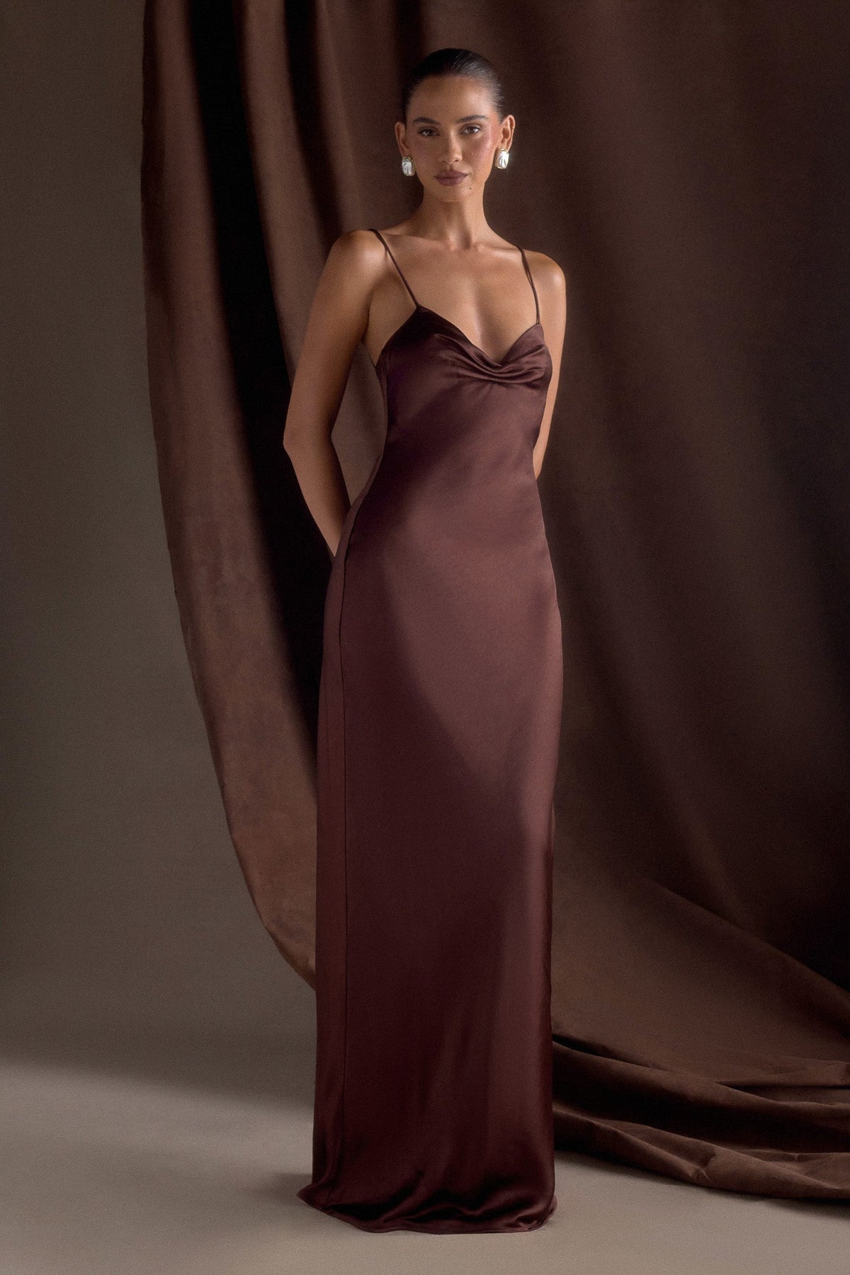 Lilly Sweetheart Satin Maxi Dress