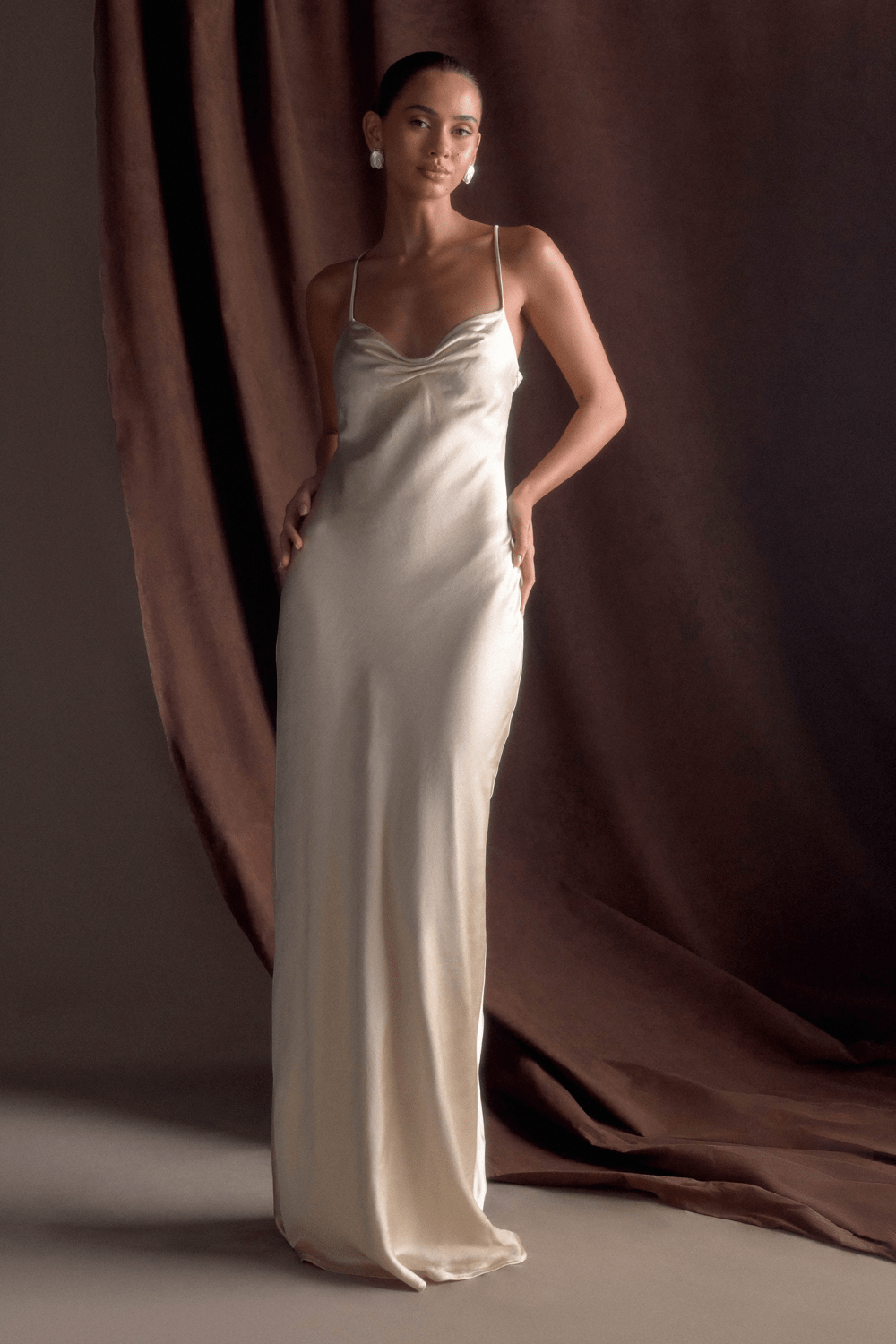 Lilly Sweetheart Satin Maxi Dress